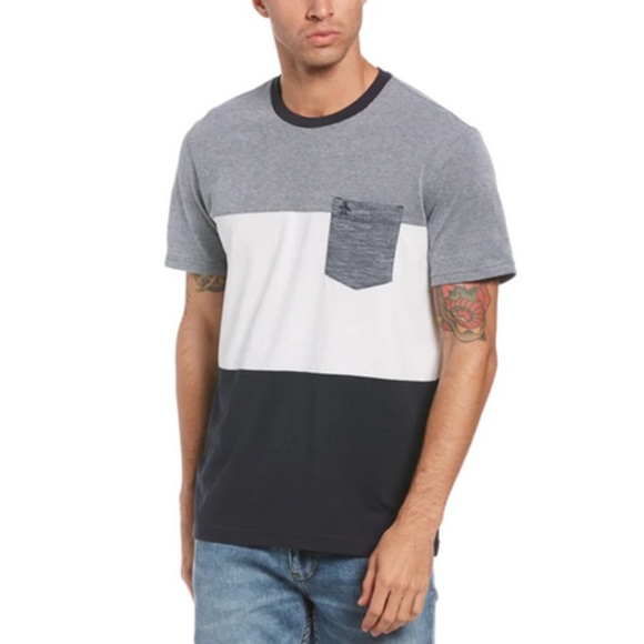 Zara Men's Superman Tri-Tone Tee - Gray, White, striped - Picture 1 of 5